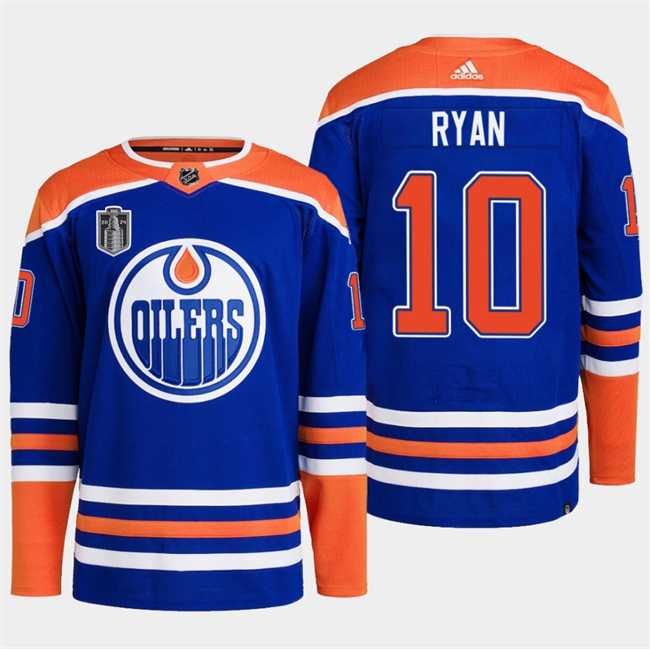 Men%27s Edmonton Oilers #10 Derek Ryan Royal 2024 Stanley Cup Final Patch Stitched Jersey Dzhi->edmonton oilers->NHL Jersey